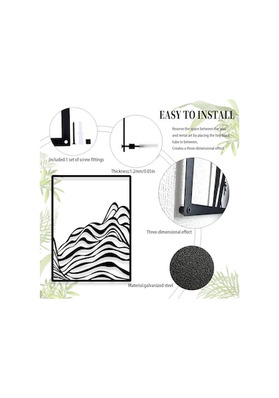 Modern Minimalist Çizgi Metal Dağ Duvar Sanatı Dekoru, Soyut Dağ Silsilesi Ev Dekoru, Dağ Rustik Metal Asma Tabela Diğer