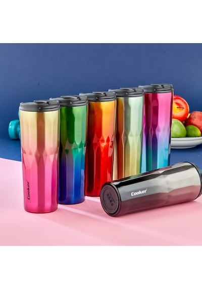 Cooker Ckr-2100 Diamond Termos Bardak 500 Ml - Renkli Kaydırmaz Tpr Tabanlı Sızdırmaz Kapaklı Diğer