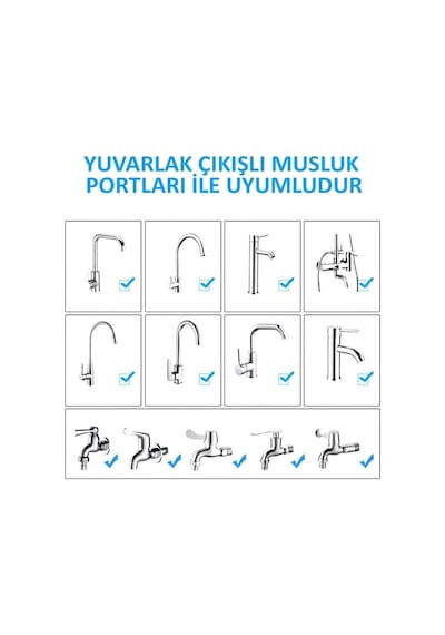 3 Fonksiyonlu Tasarruflu Oynar Başlık Krom Musluk Başlığı 360 Derece Döner Musluk Ucu Hareketli 2 Yı