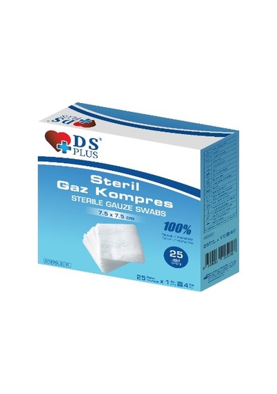 DS PLUS STERİL GAZ KOMPRES 7.5 X 7.5 CM 25 ADET 1 PAKET
