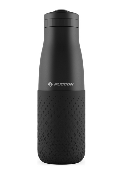 Puccon 500 Ml Pipetli Siyah Çelik Matara/termos - Silikon Gövdeli Plus - 50011