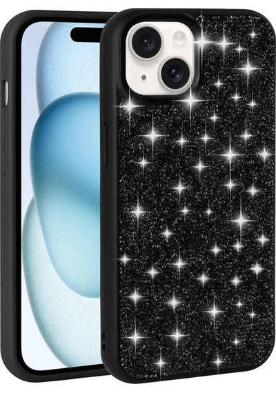 Apple Uyumlu iPhone 15 Parlak Taşlı Tasarım Pırlanta Csk Zore Kılıf-gri