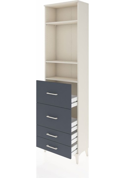Arges Dolap 3 Raflı 4 Çekmeceli 60x30x221 Aytaşı-antrasit Aytaşı