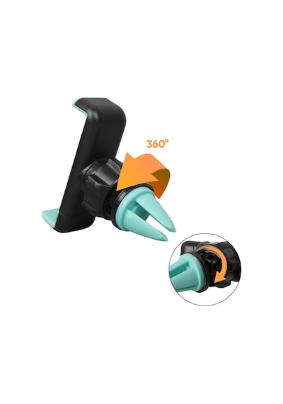 Powermaster Pm-39119 Plastik 360 Derece Dönebilen Ayarlanabilir Kıskaçlı Araç İçi Telefon Tutucu Siyah