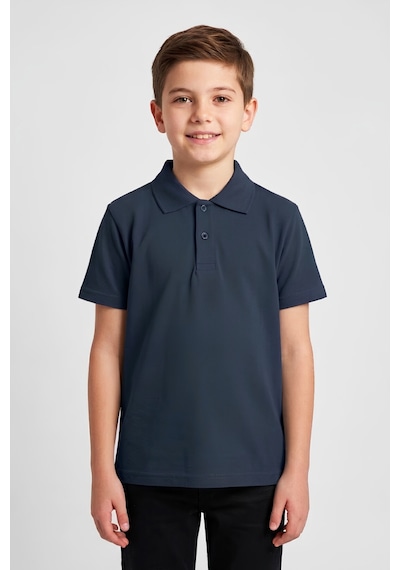 Modanino Erkek Çocuk %100 Pamuk Ve Okul Tarz T-shirt 4-16 Yaş 12790mrt Koyu Lacivert