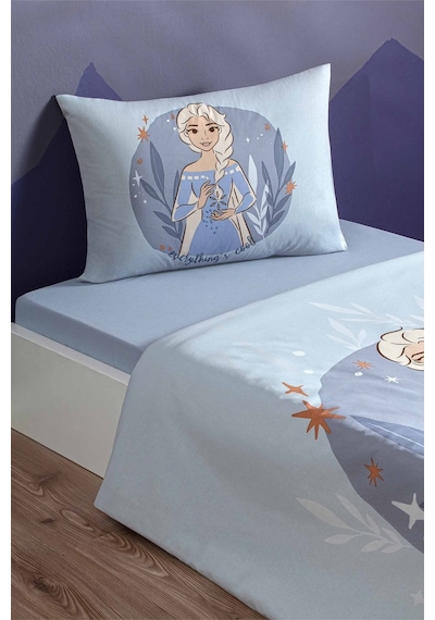 Frozen Ice Queen Tek Kişilik Disney Lisanslı Lastikli Çocuk Nevresim Takımı İndigo