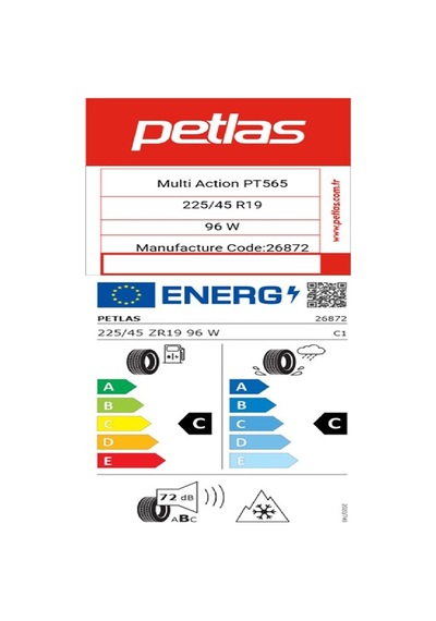Petlas 225/45 R19 Tl 96w Reınf. Multı Actıon Pt565 Oto Dört Mevsim Lastiği 2026