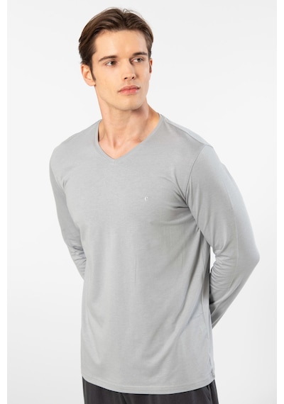 Cacharel Erkek Modal Pamuk V Yaka T-shirt 2243/gri Gri