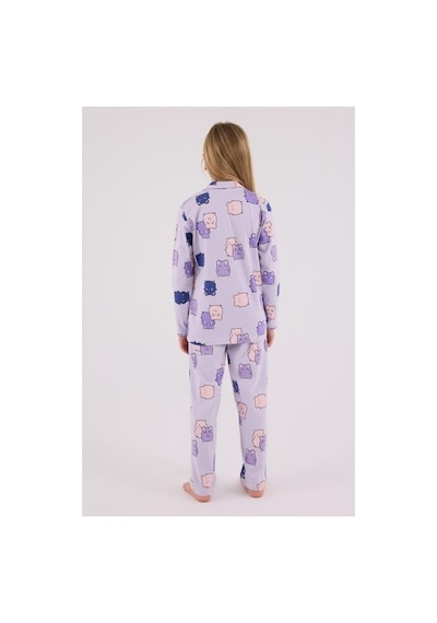 Rolypoly Kız Çocuk Gömlek Pijama Lila Mor/3-4yas