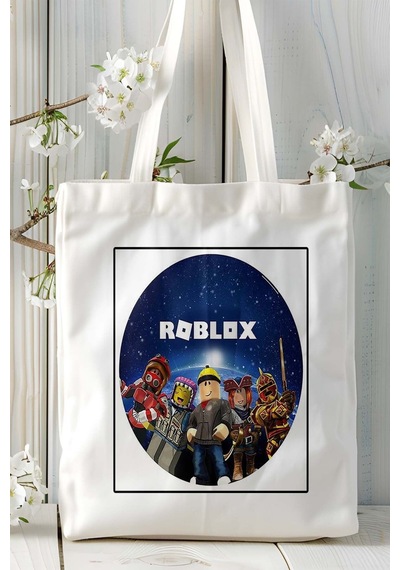 Art Hediye Roblox Oyun Baskılı Omuz Çanta Kişiye Özel Model 4 Çok Renkli
