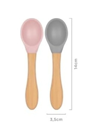 Mama Kaşığı Pinky Pink/powder Grey Açık Ahşap