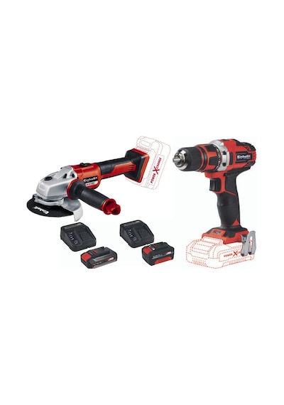 Einhell Axxio Avuç Taşlama + TE-CD 18V 18/40 li Vidalama + 4.0 Ah - 2.5 Ah Akü ve Şarj Ünitesi