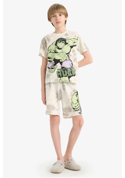 DeFacto Erkek Çocuk Marvel Comics Pijama Takımı Kısa Kollu Üst Beli Lastikli Şort E0344A825SMER188