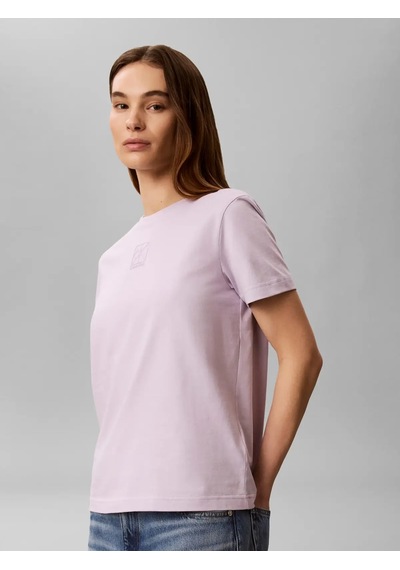 Calvin Klein Ss 20s Jersey Emblem, Vfj Mor Kadın T-shirt