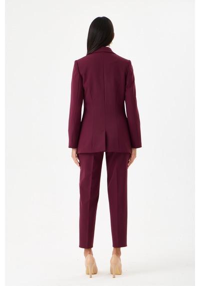 Velnara Moda Koyu Mürdüm Klasik Kadın Takım Elbise -tek Düğme Ceket & Dar Paça Pantolon Bordo Mürdüm - 918605984 Bordo Mürdüm Velnara Moda Koyu Mürdüm Klasik Kadın Takım Elbise -tek Düğme Ceket & Dar Paça Pantolon Bordo Mürdüm - 918605984 Bordo Mürdüm