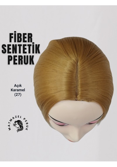 Kısa Sentetik Peruk Açık Karamel -27