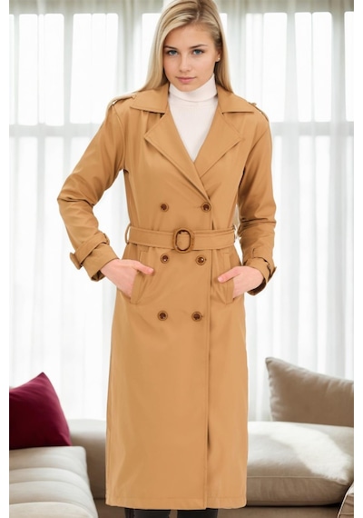 Z9737 Dewberry Bayan Trençkot-camel CAMEL