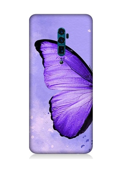Oppo Reno 10x Zoom Uyumlu Mor Kelebek Desenli Silikon Kılıf