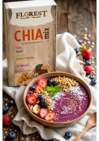 Chia Mix Karışımlı Bitkisel Toz 200 Gr Chia Yulaf Ruşeym Keten Tohumu Zencefil Tarçın - 890439636
