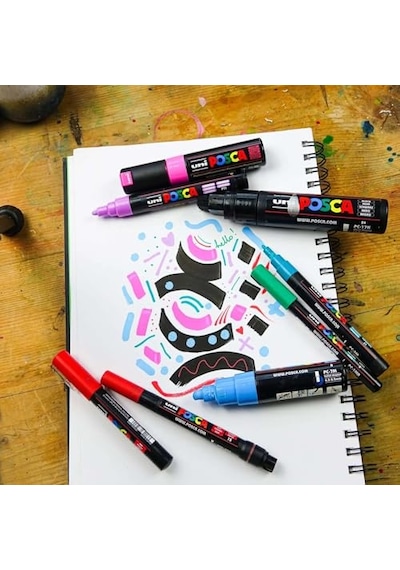 Uni Posca Markör Kalem 3m Set 0.9-1.3 Mm Keçe Uçlu 12'li Set 103 Ivory