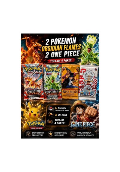 Cantex Tech Pokemon Obsıdıan Flames And One Piece 2 Seri 4 Paket