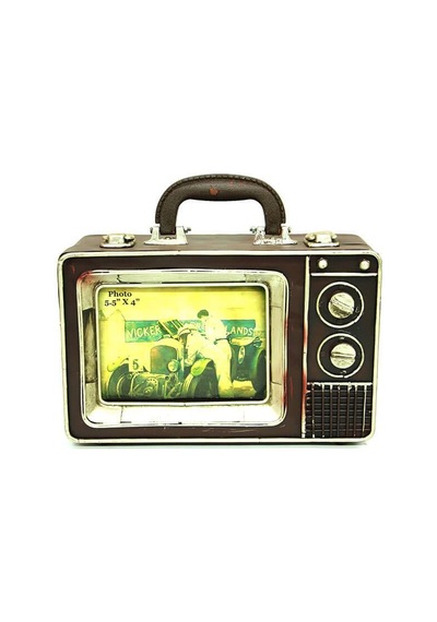 Dekoratif Metal Televizyon Bul Vintage Biblo Hediyelik