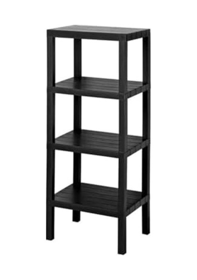 4 Katlı Köşe Rafı Banyo, Mutfak Ve Kiler İçin Yer Tasarruflu Organizer Çok Amaçlı Plastik Raf 4 Farklı Renk Seçeneği 38x29x100cm Siyah