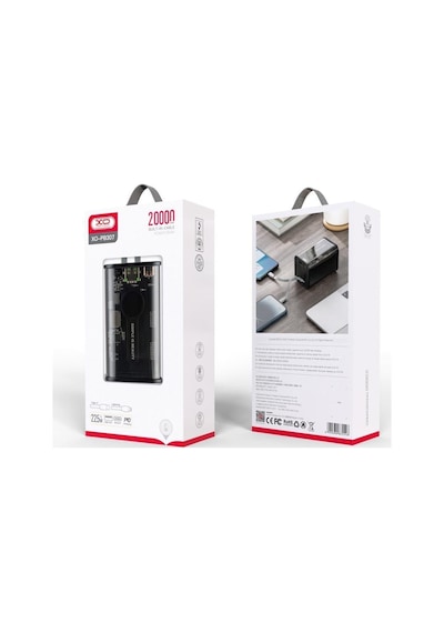 22.5w Hızlı Şarjlı Dahili Type-c Ve Lightning Kablolu 20000 Mah Yüksek Kapasiteli Powerbank Beyaz