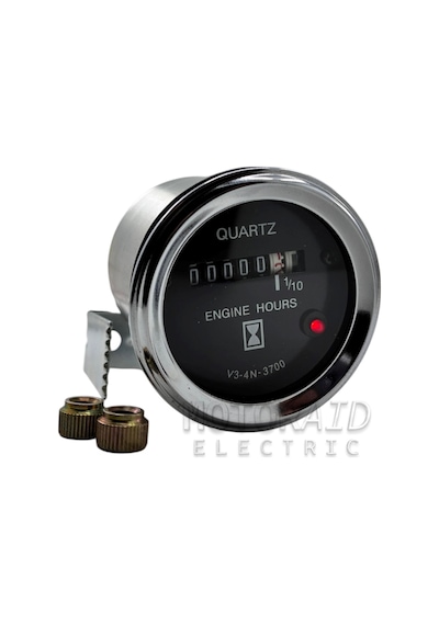 12v-24v Mekanik Motor Çalışma Saati Göstergesi 52mm - Jeneratör, Tekne Ve İş Makinesi Uyumlu