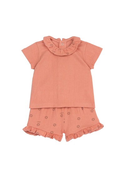 Chicco Kız Bebek Tişört Ve Şort Takımı 09101303000000 000045 Turuncu