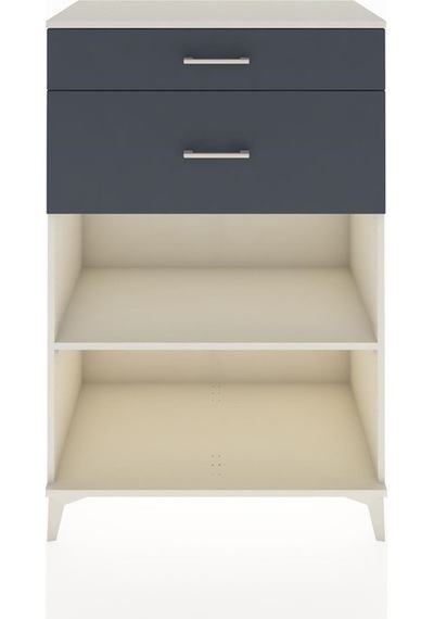 Hyperion Dolap Tek Raflı 2 Çekmeceli 88x44x134 Aytaşı-antrasit Aytaşı