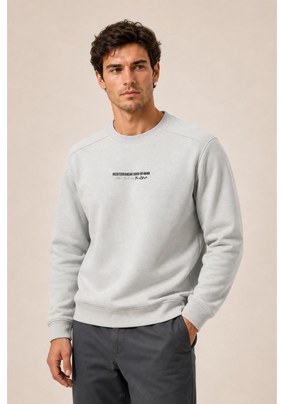 Redline Takes Bisiklet Yaka Kışlık Regular Fit Sweatshirt Gri