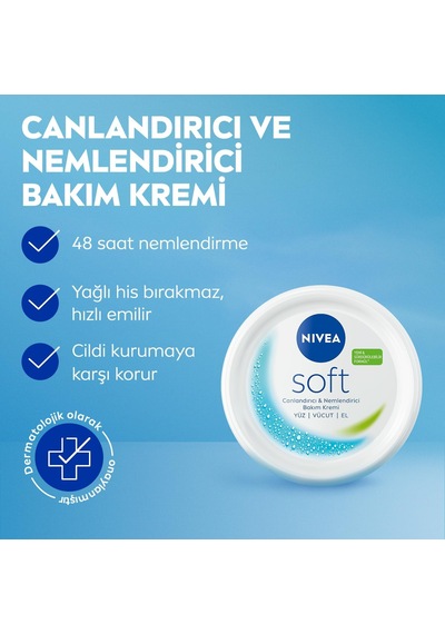 Soft Nemlendirici Bakım Kremi 300 Ml, 48 Saat Nemlendirme, Jojba Yağı,e Vitamini, Yüz,el,vücut İçin,paraben İçermez Diğer
