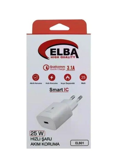 Elba Elb42-25wpd Beyaz 25w Şarj Kafa+ Apple, Uyumlu iPhone Kablo