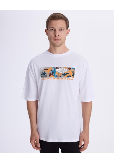 Kappa Authentic Berlo Erkek Beyaz Oversize Tişört