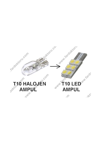 Fardoktoru T10 Duy 6 Smd Dipsiz Yönsüz Led Oto Ampulü - Beyaz