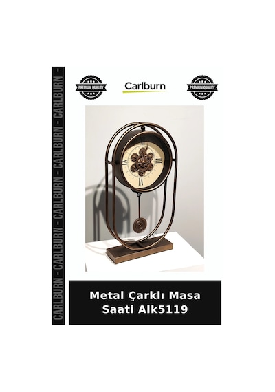 Metal Çarklı Masa Saati Stil Sahibi Aksesuar Retro Saat Çok Renkli