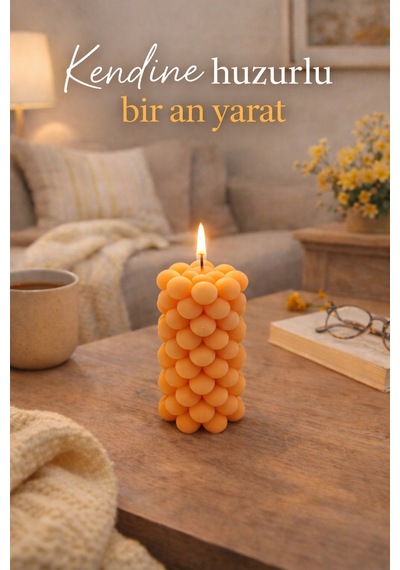 Soya Mum,dekoratif Lüks & El Yapımı Doğal Mum,uzun Yanma Süreli Ev Hediyesi,ev Süsü Turuncu 360 G Turuncu
