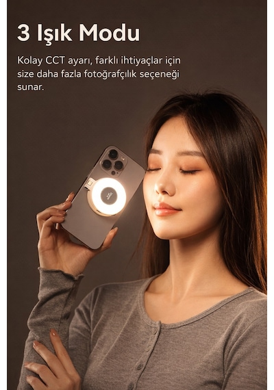 Led Işık Magsafe Uyumlu Çok Amaçlı Led Video Işığı Telefon Kamera Ve Laptop Profesyonel Selfie