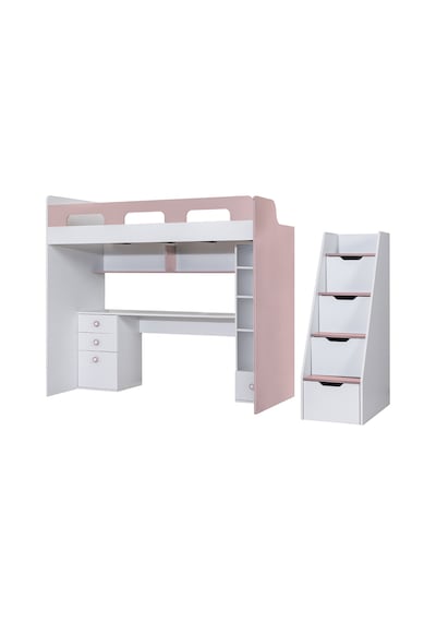 Ranza, Troya Ranza Masa Kitaplık - Antrasit 1 Adet Comfort Yatak Pembe- Beyaz 90 x 200 CM
