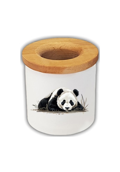 Uyuyan Panda Baskılı Kalemlik Kalem Kutusu Beyaz