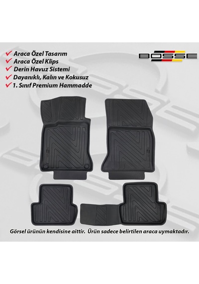 Mercedes GLA Paspas Araca Özel X156 2013 2019 Arası BOSSE 3D Havuzlu Oto Paspas