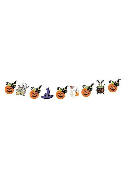 Happy Halloween Ev Süsleme Seti - Zikzak Banner, Dekoratif Banner, Tavan Süsü, Sallantı Kart 0 - 99