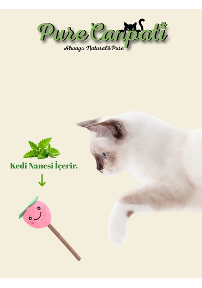 Purecanpati Matatabi Stick Peluş Kedi Oyuncağı Catnipli Doğal Oyuncak