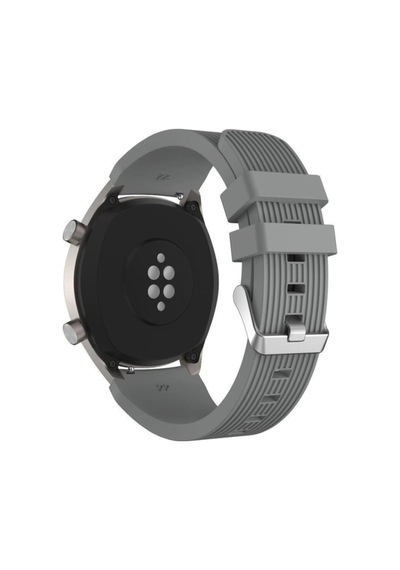 Watch Gt2 Pro 46mm Kordon Kayış 22mm Spor Çizgili Silikon Metal Tokalı Delux Silikon Col8837-gümüş