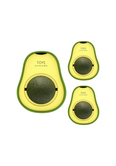 Sogud Avokado Kedi Nanesi Oyuncağı Yapışkanlı Catnip Topu İle Kediler İçin Çiğneme Ve Azaltıcı Oyun Doğal Kedi Otu İle Diş Sağlığına Destek Eğlenceli Evcil Kedi Oyuncağı 3 Lü Set