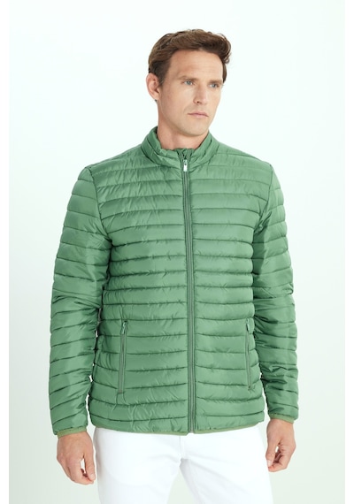 AC&Co / Altınyıldız Classics Erkek Yeşil Sıcak Tutan Standart Fit Normal Kesim Dik Yaka Yan Cepli Mont YESIL Yeşil
