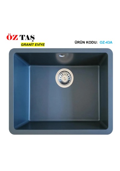 Öztaş ÖZ-43a Granit Mutfak Eviye Antrasit Tek Gözlü 43 x 55 CM