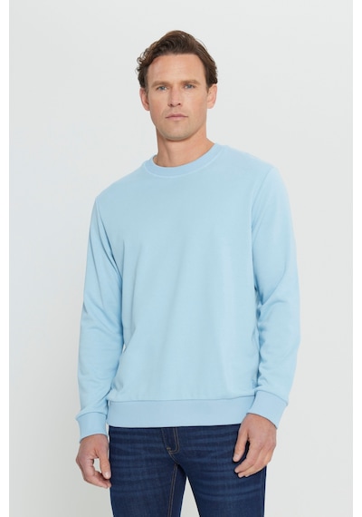 AC&Co / Altınyıldız Classics Standart Fit Normal Kesim Bisiklet Yaka Erkek Sweatshirt Açık Mavi