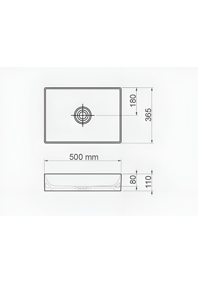 Lapino Floopy 50 Cm Tezgah Üstü Lavabo Beyaz